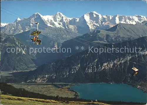 Sessellift Beatenberg Niederhorn Finsteraarhorn Eiger Moench Jungfrau Thunersee  Kat. Bahnen