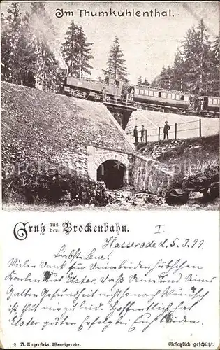 Brockenbahn Thumkuhlenthal Hasserode  / Bergbahn /