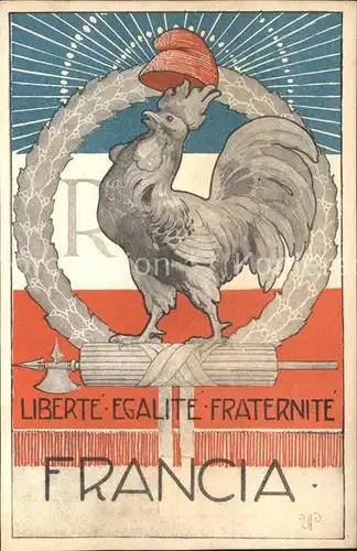 Politik Propaganda Frankreich Liberte Egalite Fraternite Hahn  / Politik /