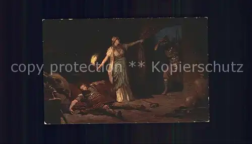 Leinweber R. Die heilige Schrift Bild V Jael und Sisera  Kat. Kuenstlerkarte