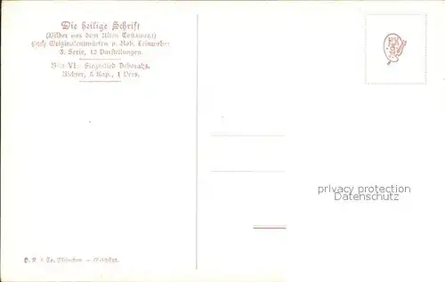 Leinweber R. Die heilige Schrift Bild VI Siegeslied Deborahs Kat. Kuenstlerkarte