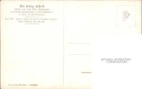 Leinweber R. Die heilige Schrift Bild XII Joseph Brueder  Kat. Kuenstlerkarte