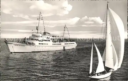 Faehre Wappen von Hamburg Helgoland Segelboot Kat. Schiffe