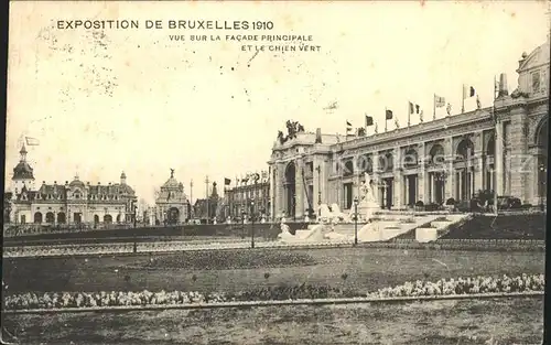 Exposition Universelle Bruxelles 1910 Facade principale Chien Vert  Kat. Expositions