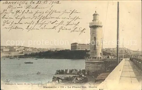 Leuchtturm Lighthouse Marseille Phare Ste. Marie Kat. Gebaeude