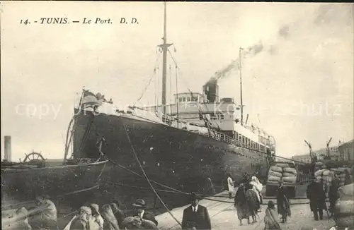 Dampfer Oceanliner Tunis Port Hafen  Kat. Schiffe