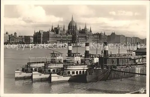 Dampfer Binnenschifffahrt Budapest Orszaghaz Parlament  Kat. Schiffe