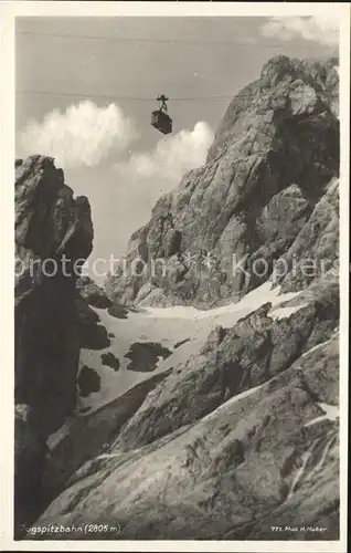 Foto Huber H. Nr. 771 Zugspitzbahn Seilbahn  Kat. Fotografie