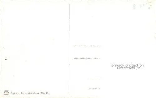 Wagner Richard Kuenstler Muenchen Isartal Nr. 14 Kat. Kuenstlerkarte