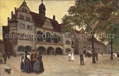 Hoffmann Heinrich Freiburg im Breisgau Altes und neues Rathaus Nr. 4 Kat. Kuenstlerkarte