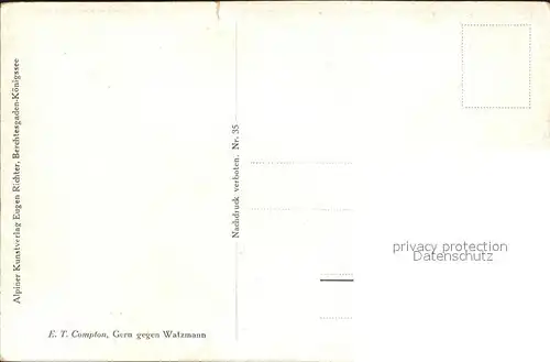 Compton E. H. Gern gegen Watzmann Nr. 35 Kat. Kuenstlerkarte