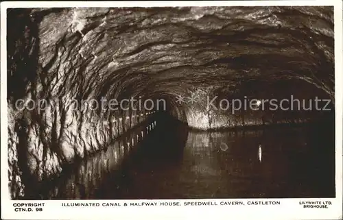 Hoehlen Caves Grottes Canal Halfway House Speedwell Cavern Castleton Kat. Berge