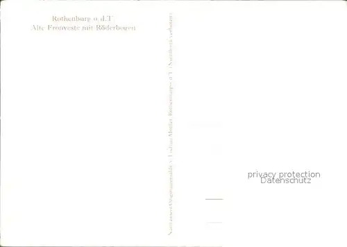 Moessler L. Rothenburg ob der Tauber Alte Fronveste Roederbogen Kat. Kuenstlerkarte