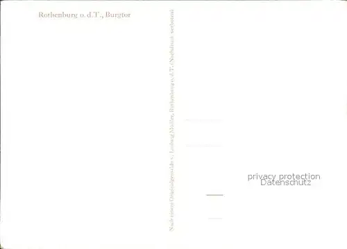 Moessler L. Rothenburg ob der Tauber Burgtor Kat. Kuenstlerkarte