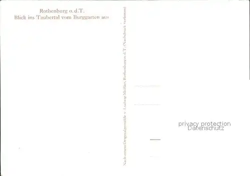 Moessler L. Rothenburg ob der Tauber Taubertal  Kat. Kuenstlerkarte