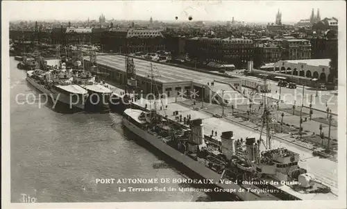 Hafenanlagen Schiffe Port Autonome Bordeaux Terrasse Sud Quai Groupe de Torpilleurs Kat. Schiffe