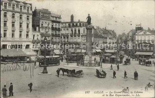 Strassenbahn Lille Grand Place Colonne Rue Esquermoise  Kat. Strassenbahn