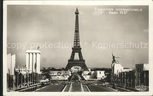 Exposition Internationale Paris 1937 Prise du Trocadero Eiffelturm Kat. Expositions
