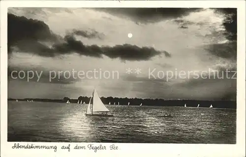 Segelboote Tegeler See Abendstimmung Kat. Schiffe