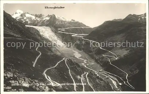 Gletscher Rhonegletscher Grimselstrasse  Kat. Berge