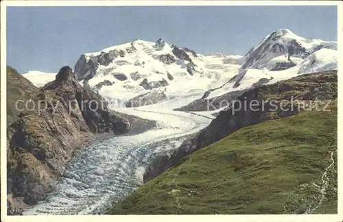 Gletscher Riffelhorn Monte Rosa Lyskamm Gornergletscher Zermatt  Kat. Berge
