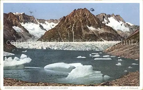 Foto Gaberell J. Nr. 6880 Maerjelensee Aletschgletscher Dreieckhorn Kat. Fotografie