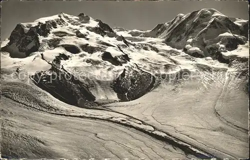 Gletscher Zermatt Gornergrat Monte Rosa Lyskamm Kat. Berge
