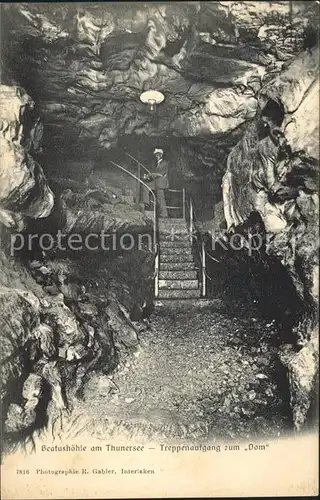 Hoehlen Caves Grottes Beatushoehle Thunersee Treppenaufgang zum Dom Kat. Berge