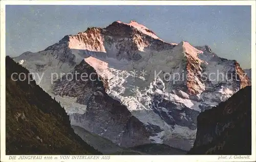Foto Gaberell J. Nr. 8986 Jungfrau von Interlaken aus Kat. Fotografie