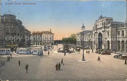 Strassenbahn Zuerich Bahnhofplatz Kat. Strassenbahn