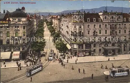 Strassenbahn Zuerich Bahnhofstrasse  Kat. Strassenbahn