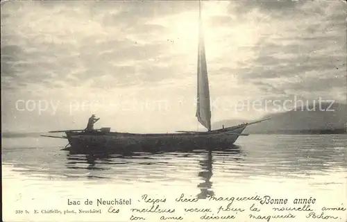 Segelboote Lac de Neuchatel Neujahr  Kat. Schiffe