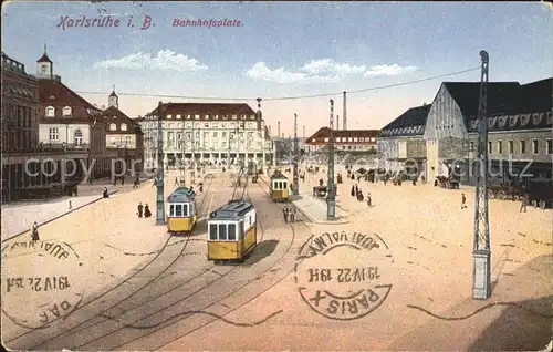 Strassenbahn Karlsruhe Bahnhofsplatz Kat. Strassenbahn