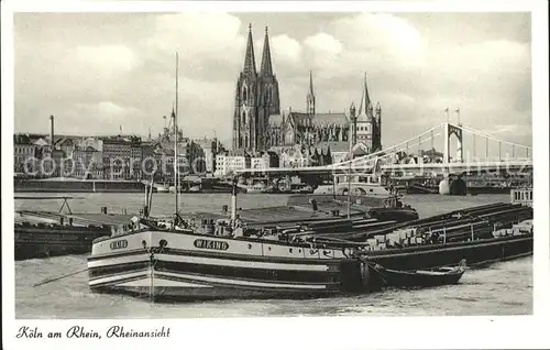 Motorboote Wiking Koeln am Rhein Rheinansicht Dom  Kat. Schiffe