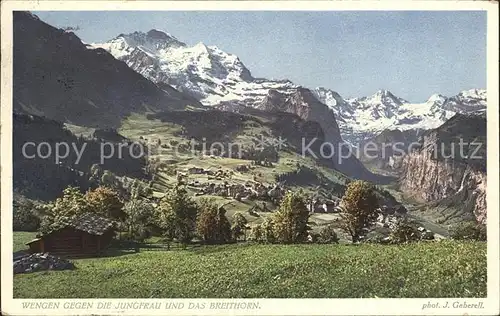 Foto Gaberell J. Nr. 2747 Wengen Jungfrau Breithorn Kat. Fotografie