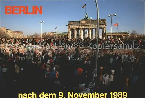 Brandenburgertor Nach dem 9. November 1989 Berlin  Kat. Gebude und Architektur