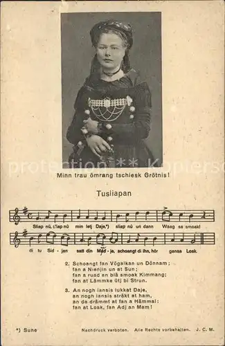 Liederkarte Tusliapan Frau Tracht  Kat. Musik