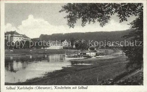 Dampfer Seitenrad Bad Karlshafen Kinderheim  Kat. Schiffe
