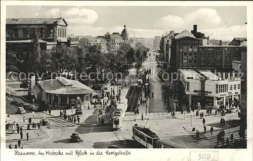 Strassenbahn Hannover Am Kroepcke Georgstrasse  Kat. Strassenbahn