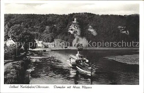 Dampfer Seitenrad Bad Karlshafen Klippen  Kat. Schiffe