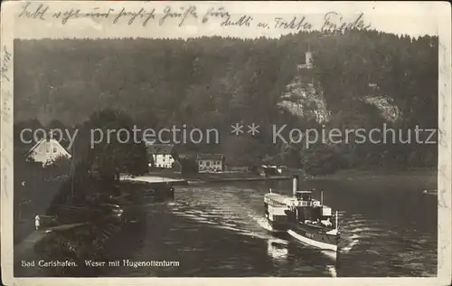 Dampfer Seitenrad Bad Karlshafen Weser Hugenottenturm Kat. Schiffe