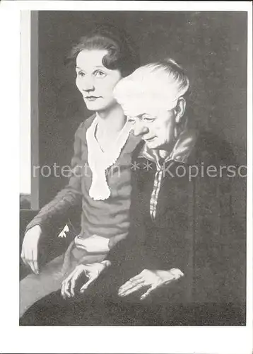 Kuenstlerkarte Erich Ockert Meine Mutter und meine Schwester  Kat. Kuenstlerkarte