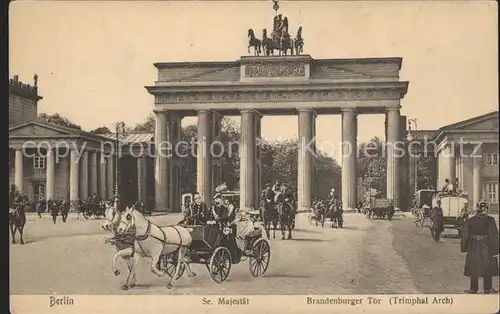 Brandenburgertor Berlin Wilhelm II Pferdekutsche  Kat. Gebude und Architektur