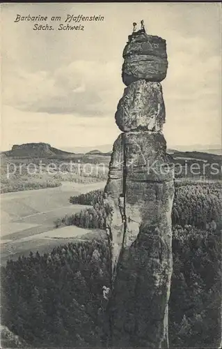 Klettern Bergsteigen Barbarine Pfaffenstein Saechsische Schweiz  Kat. Bergsteigen