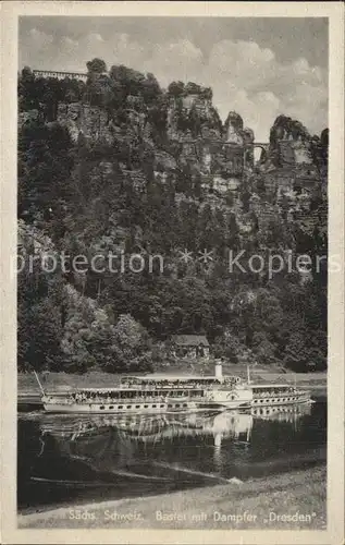 Dampfer Seitenrad Dresden Bastei Saechsische Schweiz  Kat. Schiffe