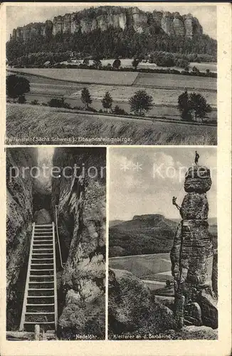 Klettern Bergsteigen Barbarine Nadeloehr Pfaffenstein Kat. Bergsteigen