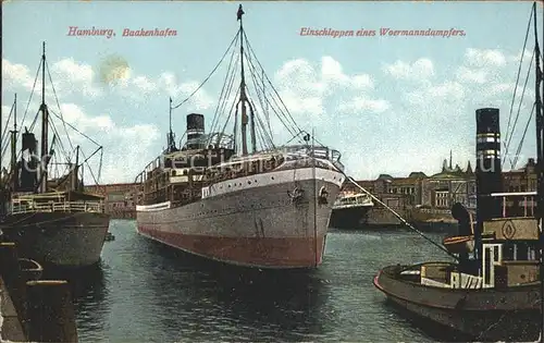 Dampfer Oceanliner Woermanndampfer Hamburg Baakenhafen  Kat. Schiffe