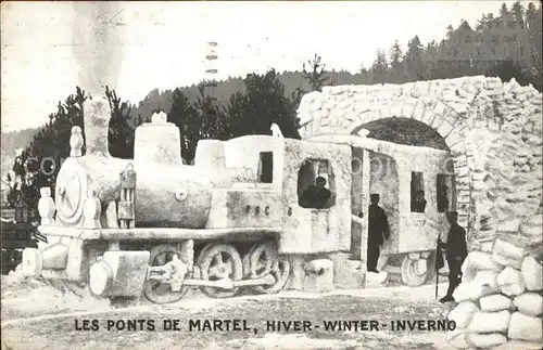 Lokomotive Les Ponts de Martel Hiver Winter Inverno Spendenkarte  Kat. Eisenbahn
