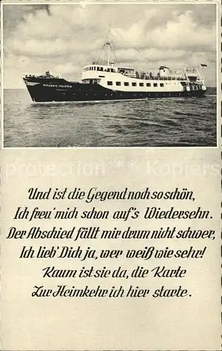 Motorschiffe Schleswig Holstein Gedicht Insel Foehr  Kat. Schiffe