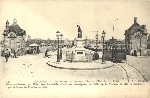 Strassenbahn Orleans Statue de Jeanne d Arc Entree du Pont  Kat. Strassenbahn
